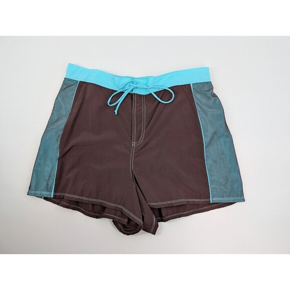 Womens Board Shorts 16W Brown Swim Bottom Built in Brief 3" Inseam Cruise Resort - Picture 1 of 13